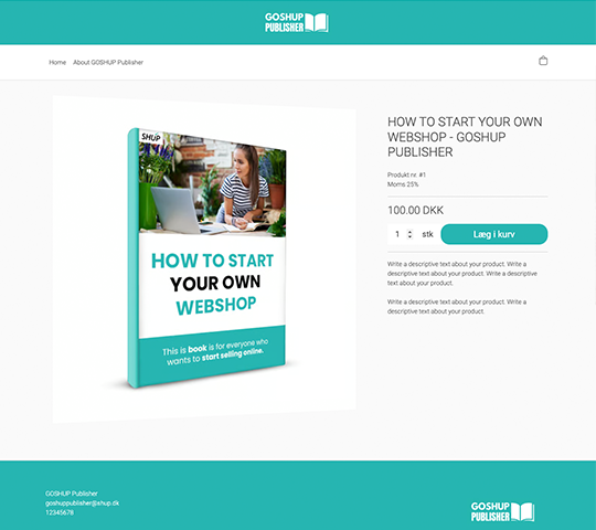 One Product design template - Shup webshop