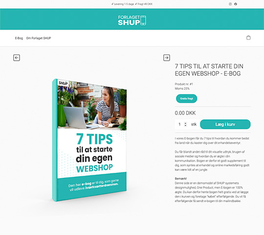 One Product design skabelon - Shup webshop